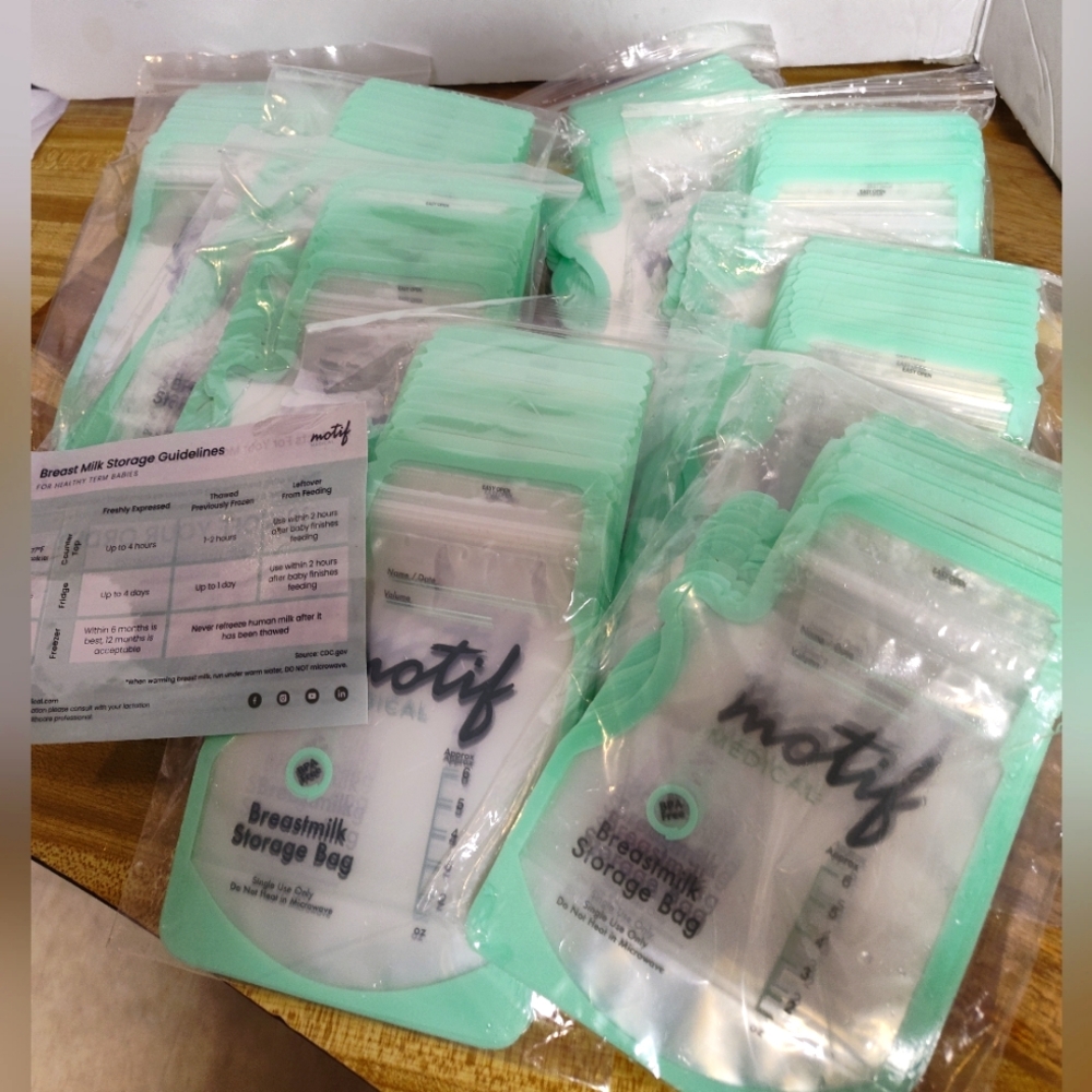 Motif Breast Milk Storage Bags 8oz 200 Bags W Bonus Contour Pads 3 Lots …